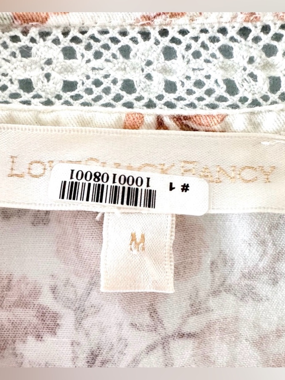 LoveShackFancy Laredo Pintuck Lace Cotton Blouse Ivory Pink Floral Size Medium - Picture 9 of 11